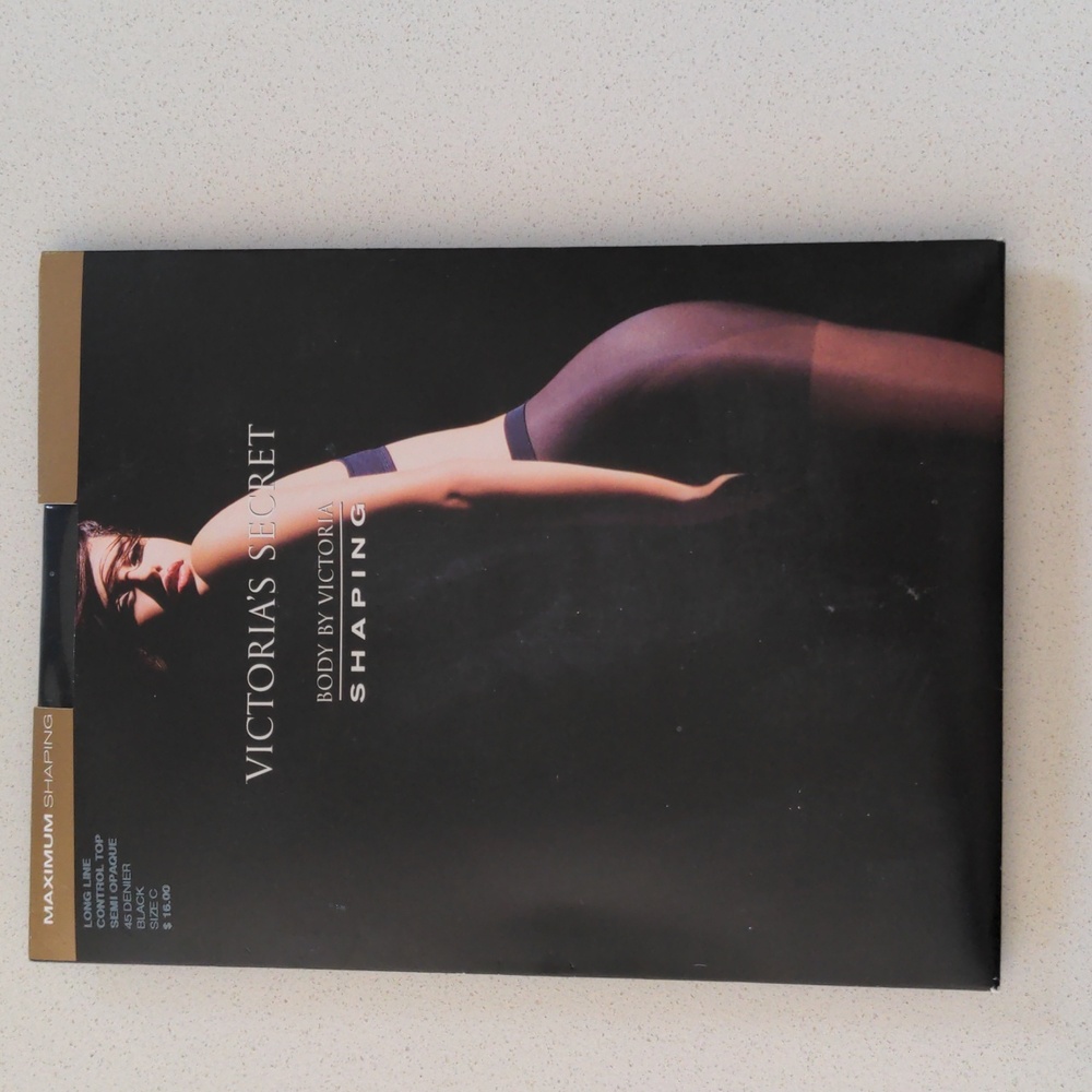 Victoria's Secret Body by Vic, Maximum Shaping pantyhose. Size C, Black